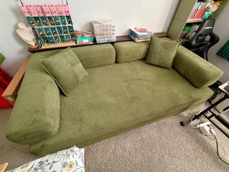 Open to negotiation: 78" Convertible Futon Sofa Bed, Boneless Corduroy, Green