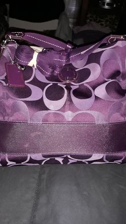 Coach Purple Crossbody Strap Tote Purse