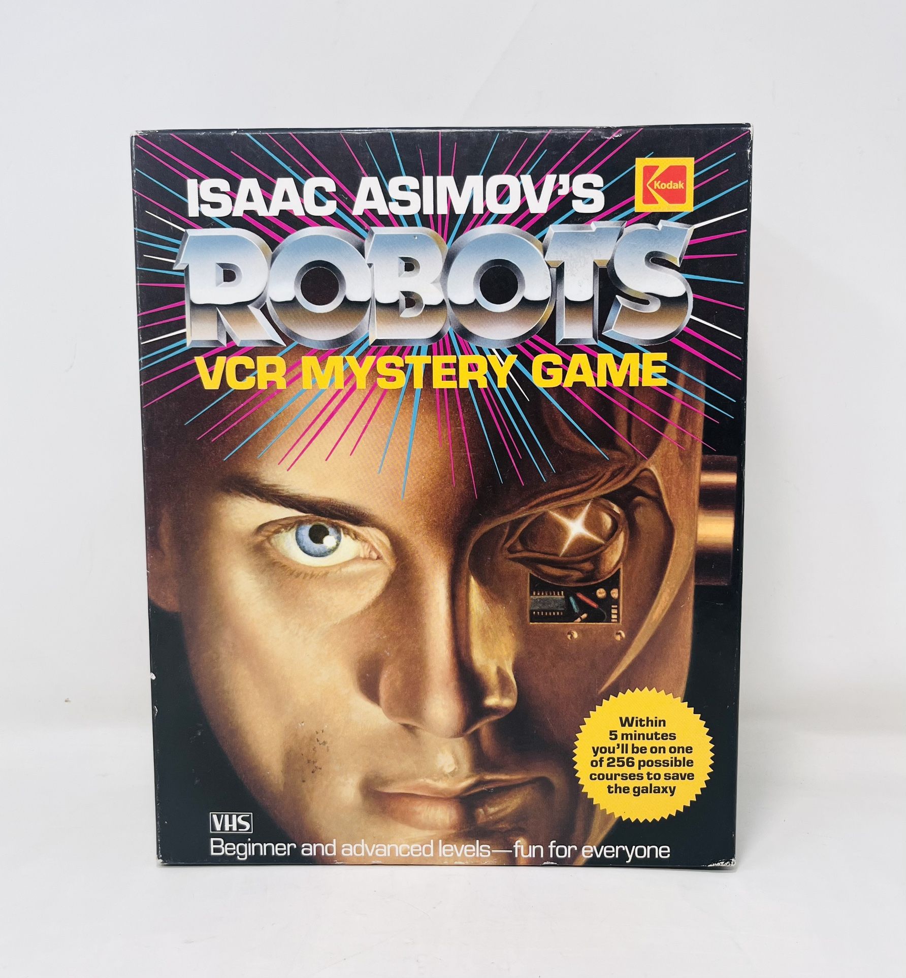 Vintage Isaac Asimov Robots VCR VHS Mystery suspense detective Game Kodak 1980's