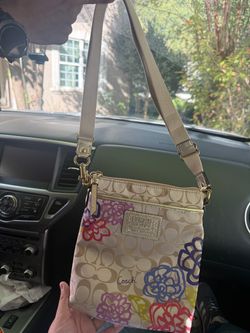 Coach poppy daisy floral bag