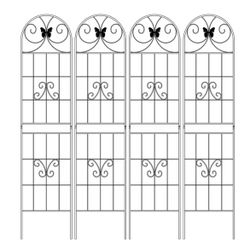 86.7 in. Outdoor Garden Metal Rustproof Plant Climbing Trellis Black, 4-Piece