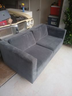 Gray Velvet Two-Seat Sofa