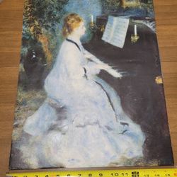 Woman at the Piano (1875) Poster  by Pierre-Auguste Renoir Vintage 16" X 20" Lady at the Piano