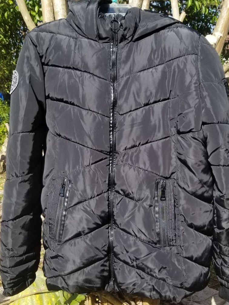 Steve Madden Juniors Black Puffer Jacket / Coat Size XL