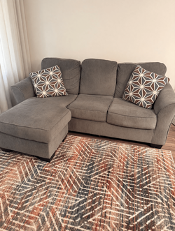 Ashley Grey Microfiber Sleeper Love Seat and Sofa Set Like New - Keller, TX