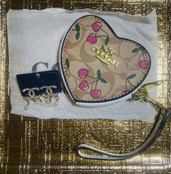Cherry Heart Purse and Earrings