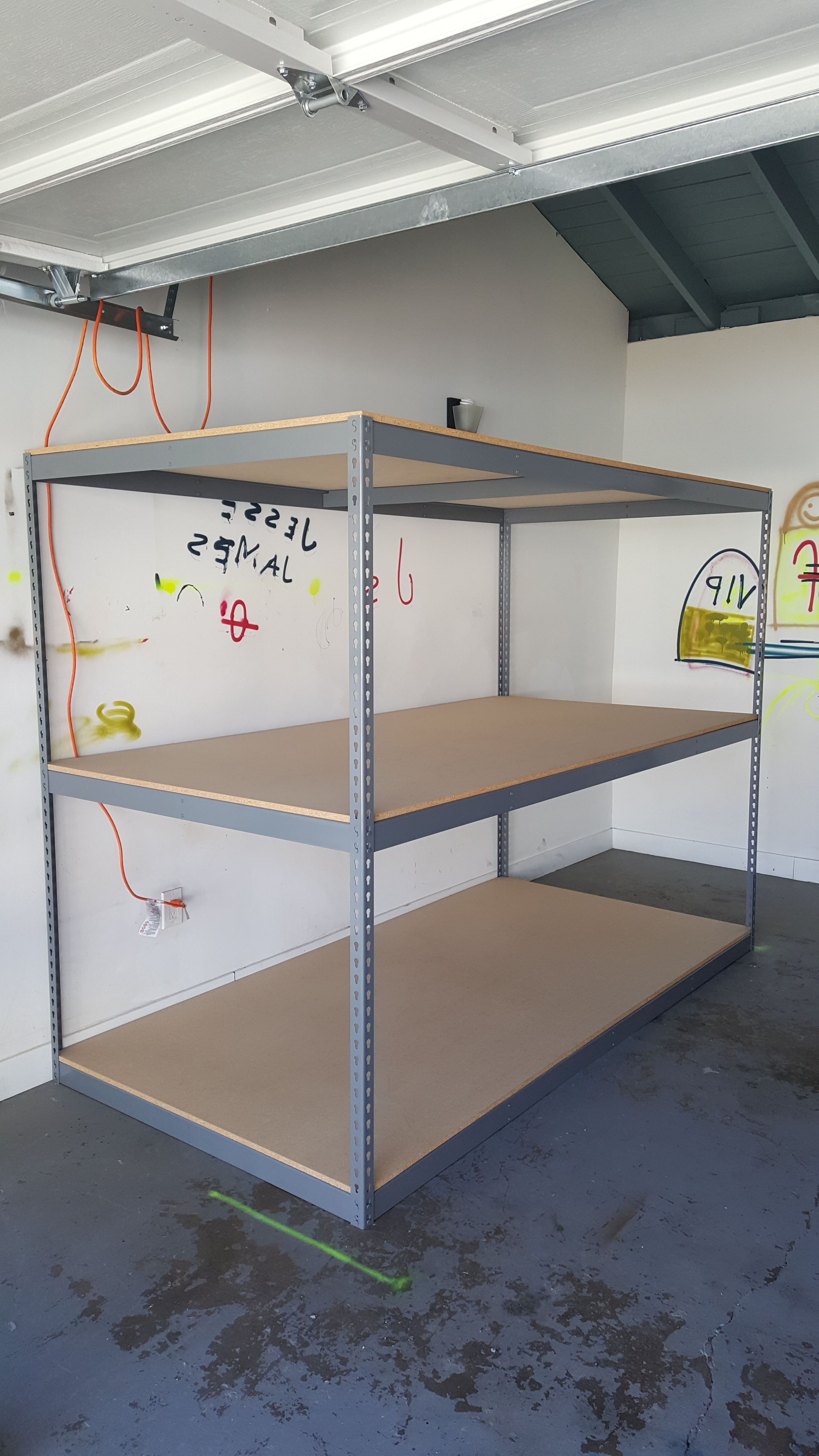 Boltless 3 Tier Shelving 96 in W x 36 in D Heavy Duty Storage Rack And Beams Similar to Uline Stronger Than Homedepot Lowes And Costco Delivery Availa