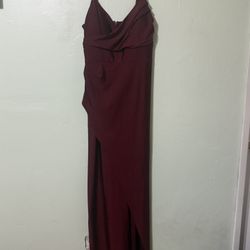 Burgundy Long Formal Dres