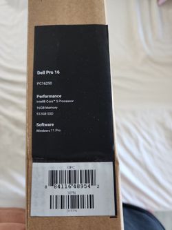 Dell Pro 16. New, unopened. 16GB RAM, 512GB NVME, Intel Core 5 CPU, Windows 11 Pro