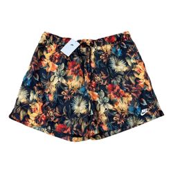 Nike Club Flow Shorts Mens L Multi Color Floral Print Summer Woven IB8551-045