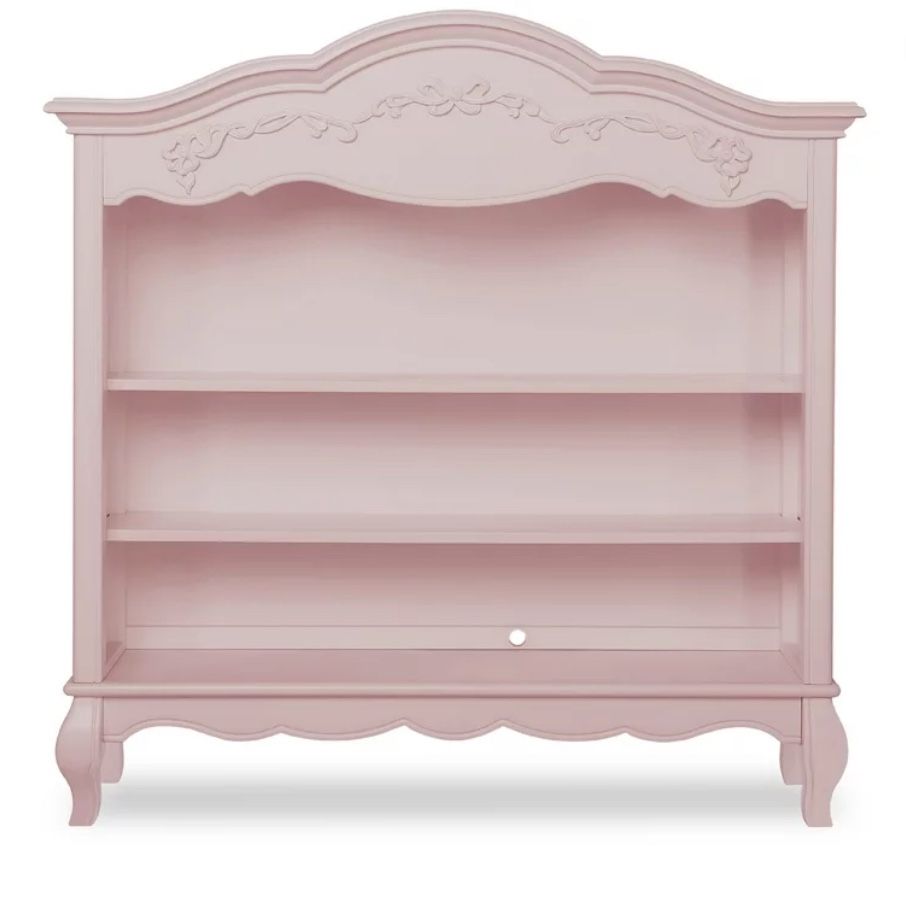 evolur Aurora Bookcase with Open Shelves in Dusty Rose