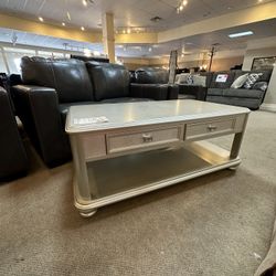 Bronze Coffee Table With 2 Storage Drawers 