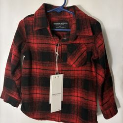 Toddler Boys Red Plaid Shirt