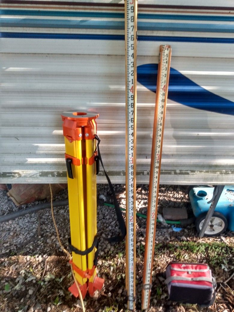 Newer Survey Tripod With 2 Sets Of Measuring Sticks