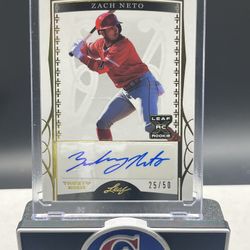 2022 Leaf Trinity Zach Neto Gold Auto /50