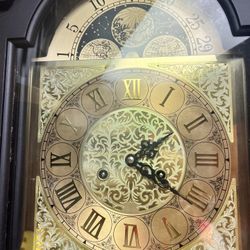 Black Wooden Grandfather Clock 