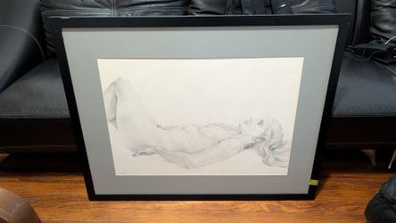 Framed Pencil Figure Drawing Art Print