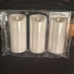 3 Luminara Real Flame Effect Candles With Remote