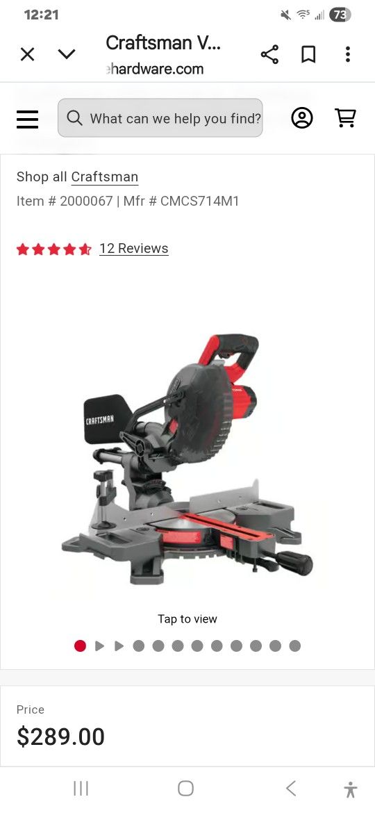 20 V Portable Craftsman Miter Saw