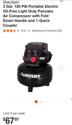 Husky 3 Gallon Air Compressor