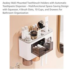 Wall-Mounted Toothbrush Holders with Automatic Toothpaste Dispenser