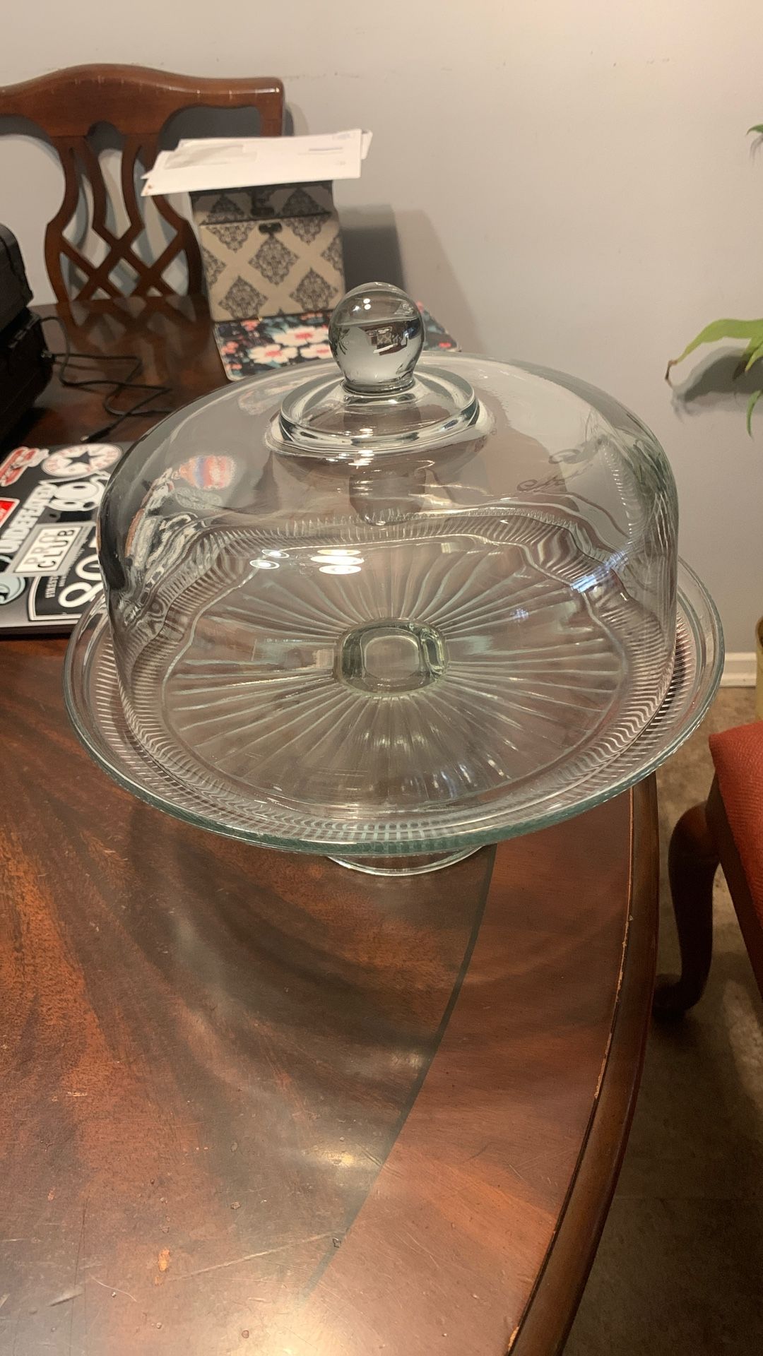 Anchor Glass Cake Stand With Dome