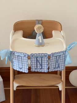 Birthday Plaid Chair Banner, Letter Banner, Backdrop