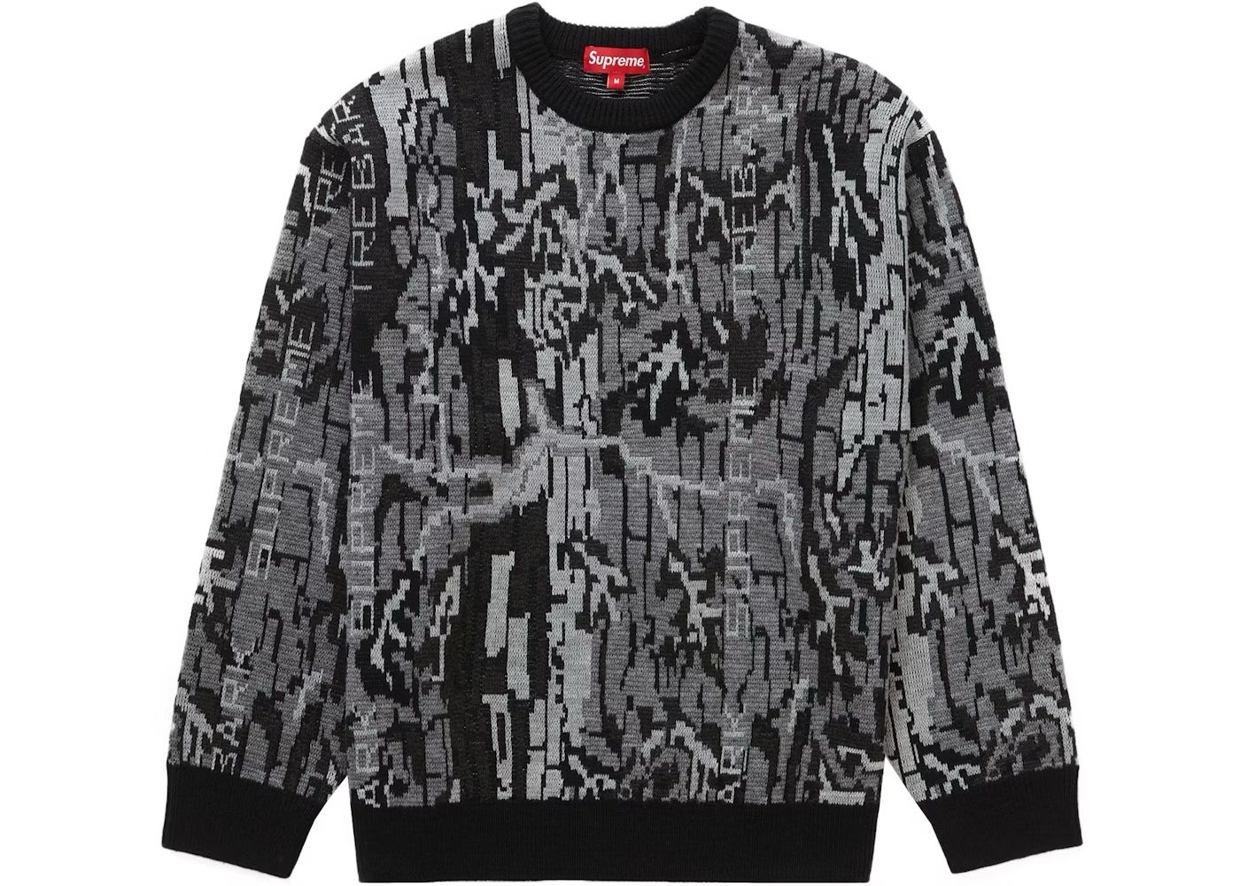 Supreme Trebark Camp Sweater Black Sz Large