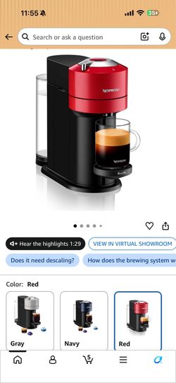 Nespresso coffee machine with milk frother