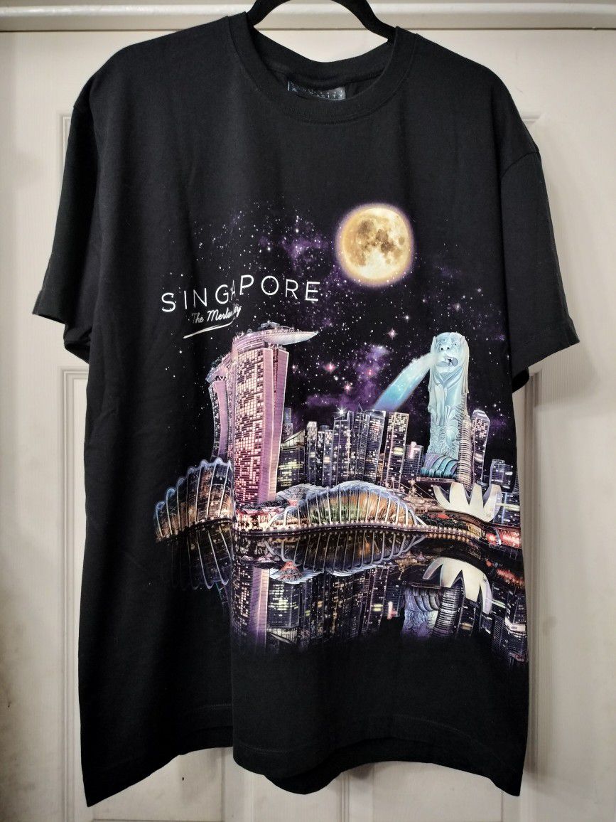Vintage Singapore AOP Front And Back T Shirt Size XL