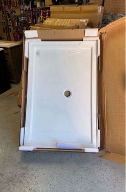 54"X36" Shower Pan Base Center Drain in White
