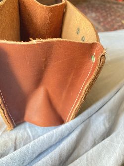 Leather Shell Pouch Use It For Phone Makeup Hide Your Airplane Bottles  Thumbnail
