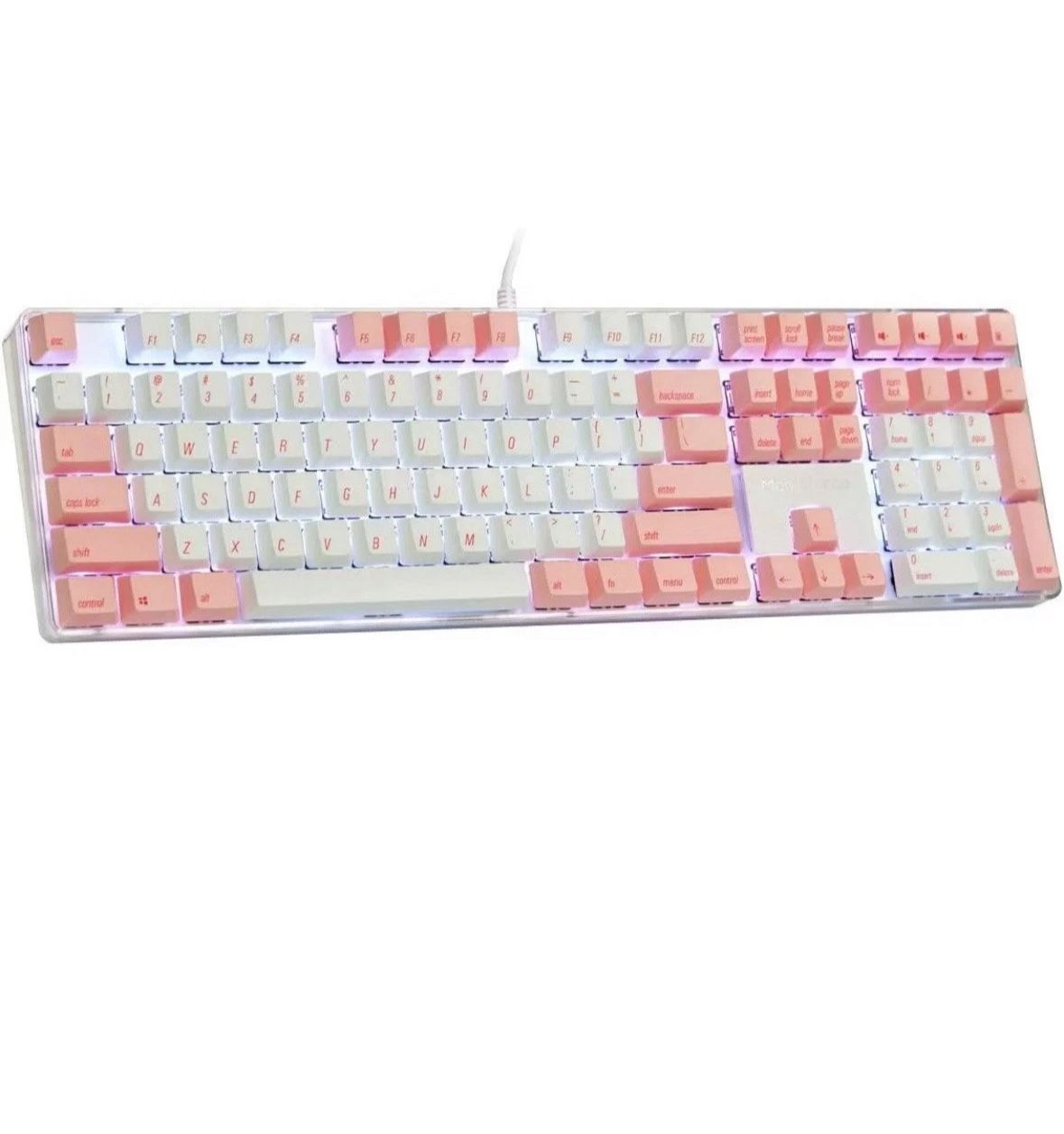 Qisan Pink PBT Keycaps 108 Key Cherry Profile Keycap Mechanical Gaming Keyboard