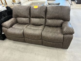 Brown Manual Reclining Sofa
