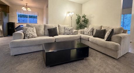 L-Shaped Sectional Sofa + Coffee Table Set