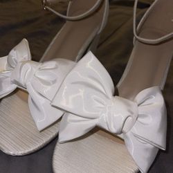 Women’s White Bow Heels