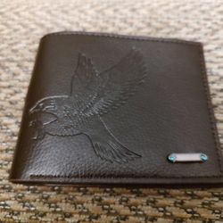 EAGLES LEATHER WALLET. DARK BROWN. NEW. PICKUP ONLY