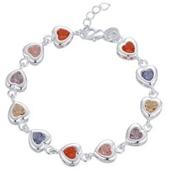 Multi colored heart bracelet