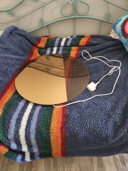 Round Hanging Mirror With Dimmer Light