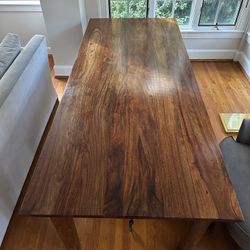 94”x40” Solid Wood Dining Table Chairs And Bench Originally $7500 Selling For $1000