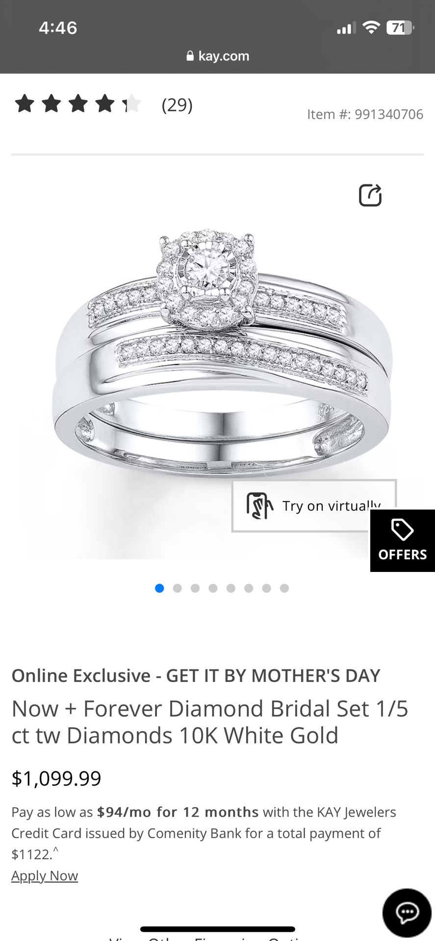 Size 6 Bridal Set Ring