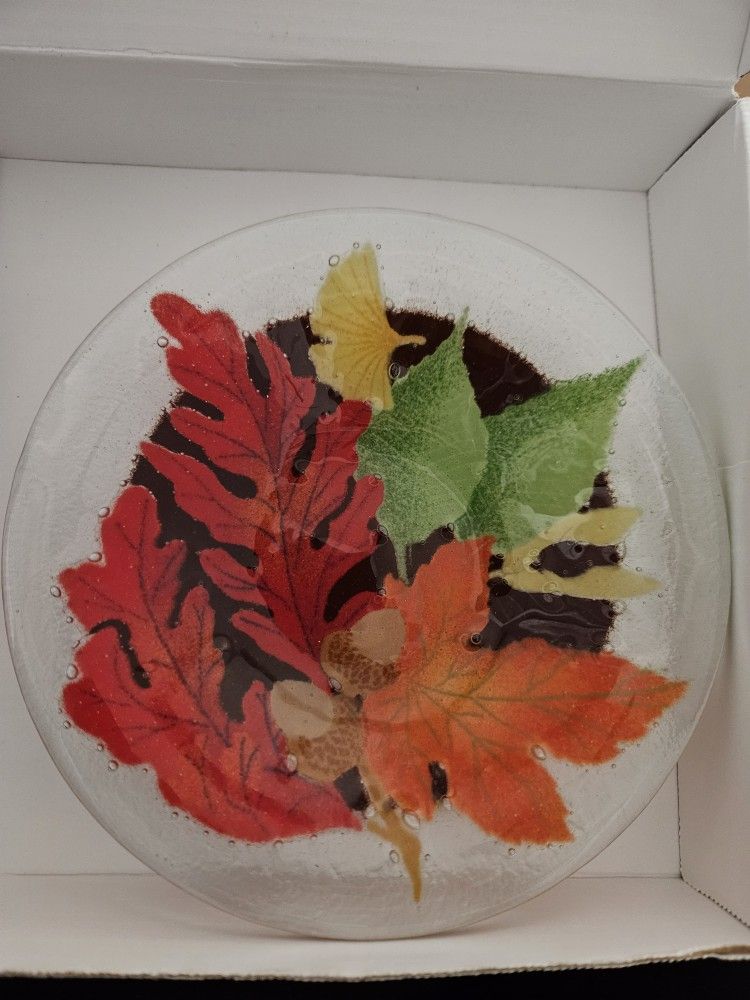 Peggy Karr Glass Plate Fall Leaves