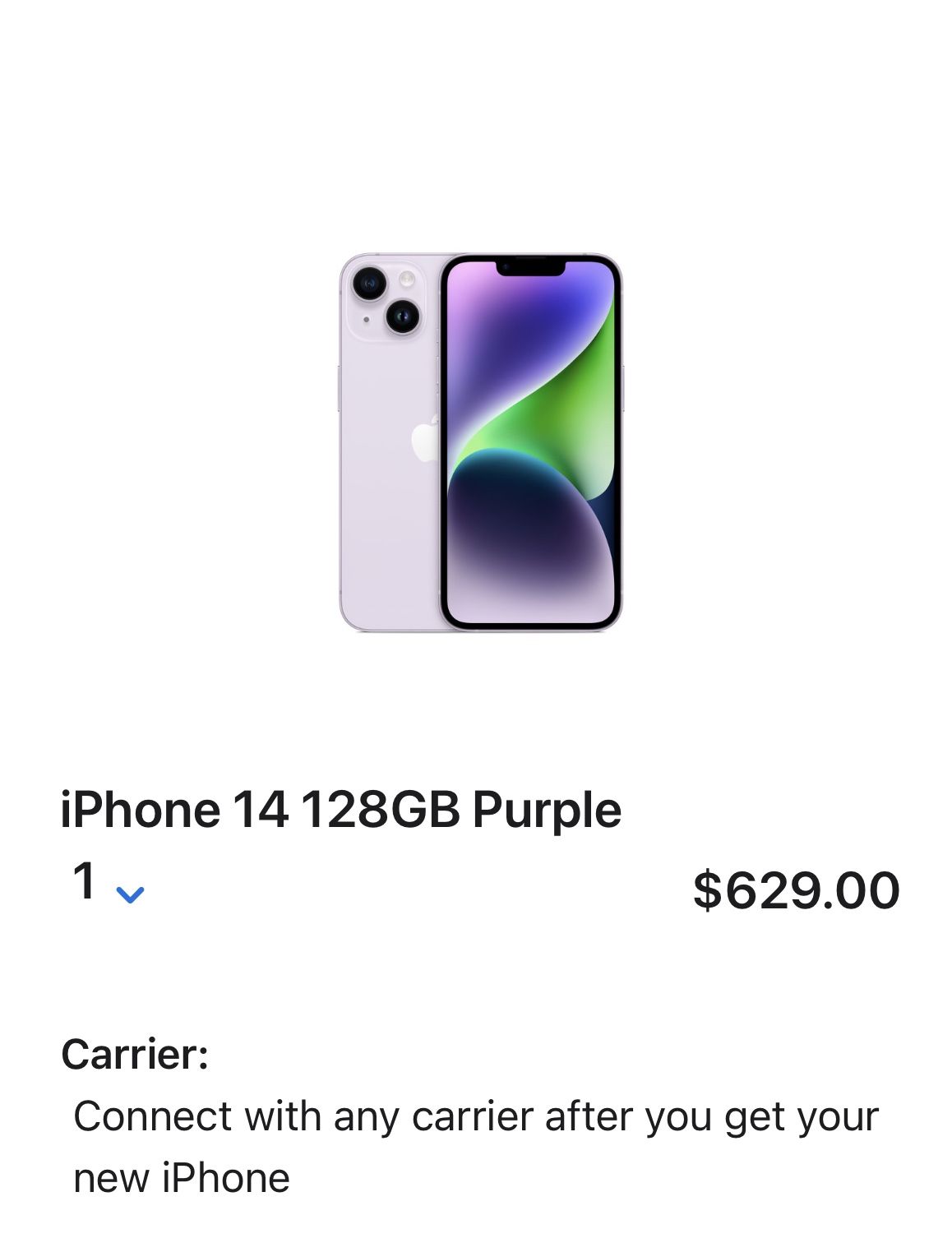 iPhone 14 128GB purple
