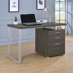Office Desk Weathered Grey Finish, Wood, Engineered Wood, Others. 47"x24"x30"h. New Especial Price 