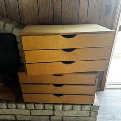 2 Three Drawer Particleboard Drawer Units. 