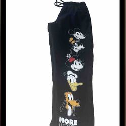 Disney Women Sweatpants Size Small Black With Disney Character