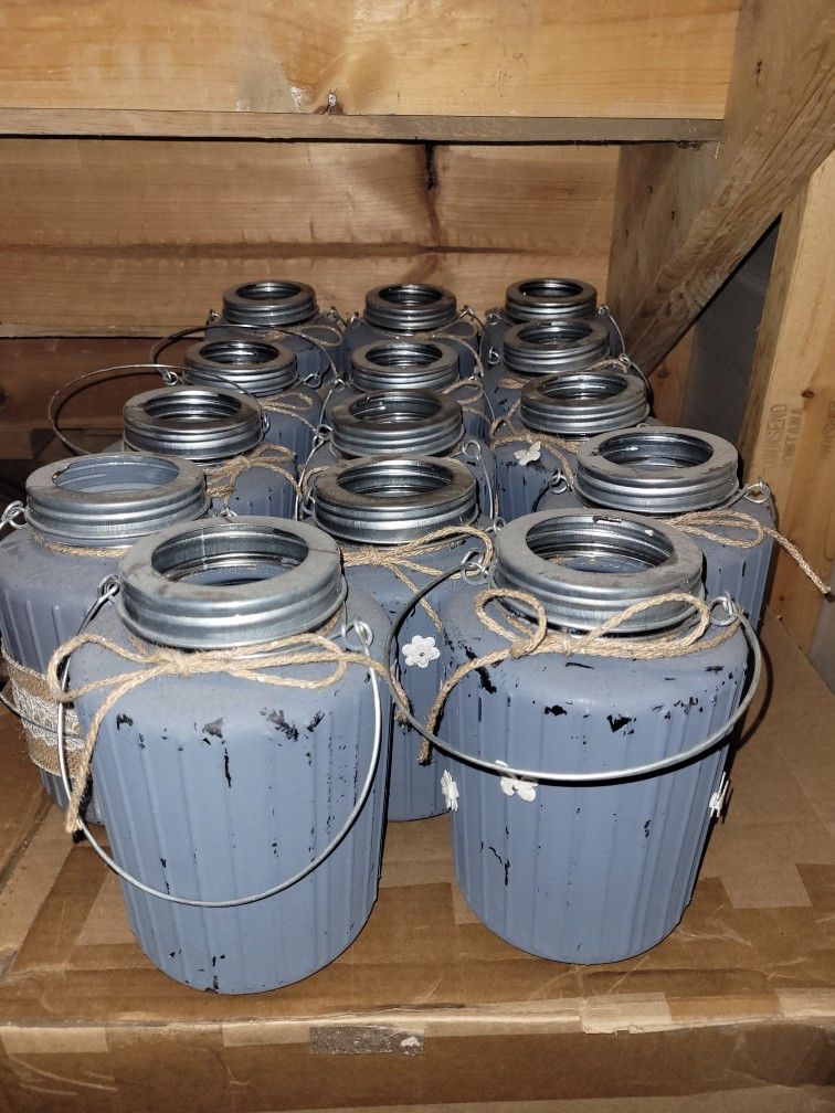 Set Of 14 Mason Jar Wedding Centerpiece Decorations