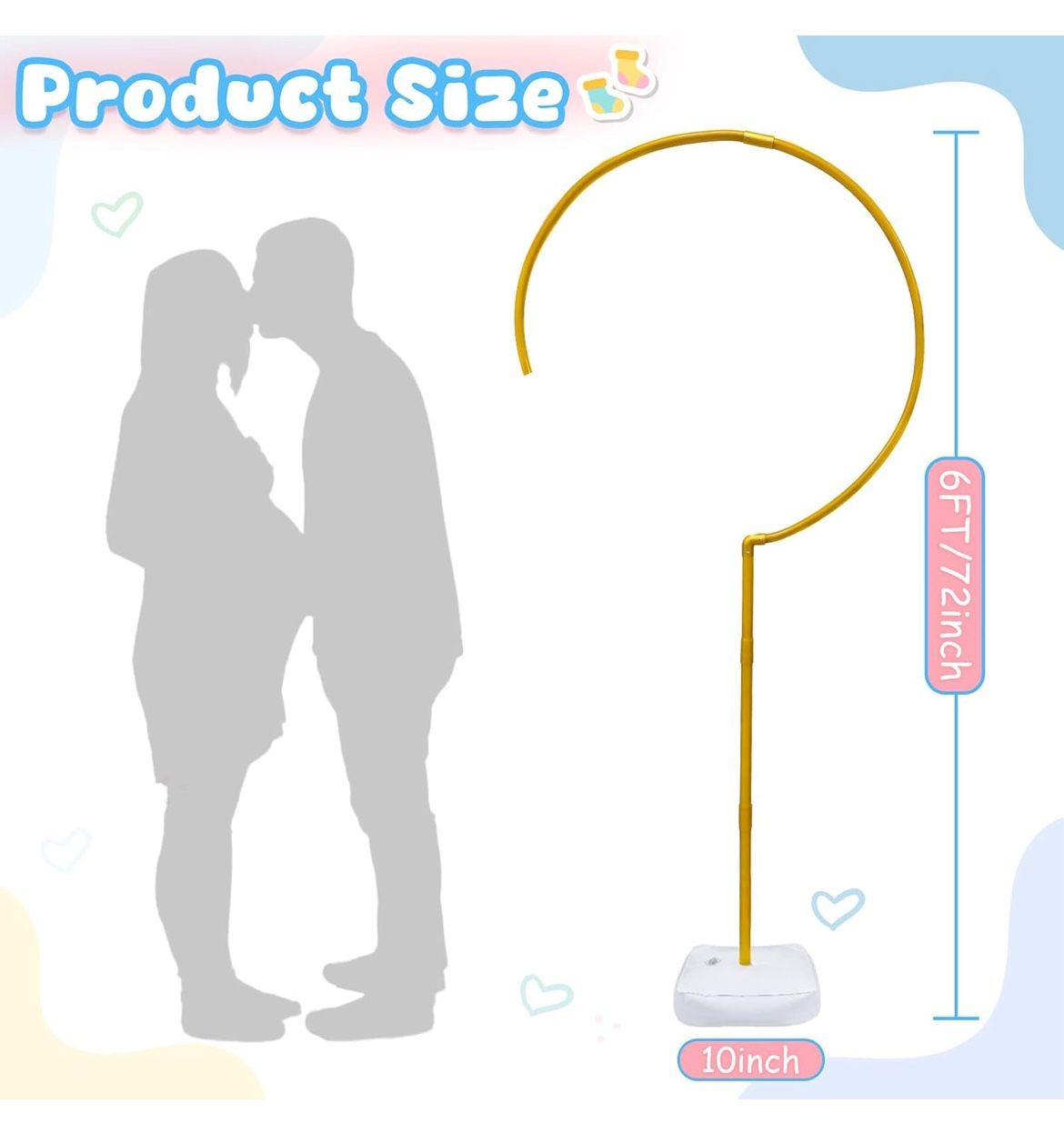 6FT Gender Reveal Balloon Arch Stand