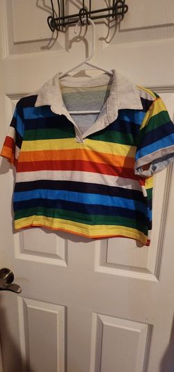 rainbow crop polo