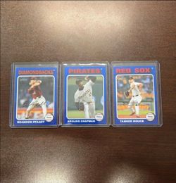Topps Heritage WHITE BORDER (BLUE) Variation Pfaadt Chapman Houck 3 Card Lot 🔥